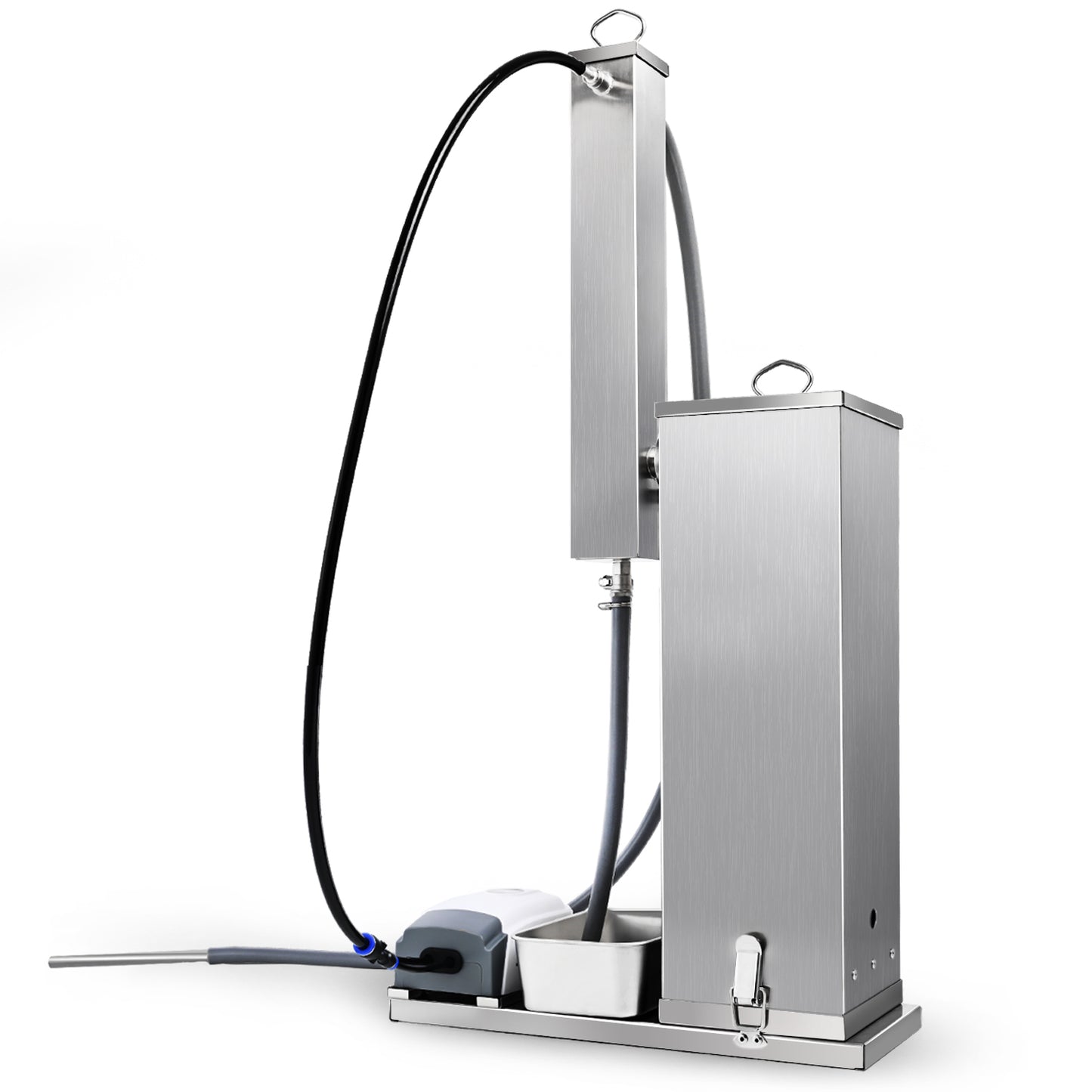 Supllueer Silver Electric Cold Smoke Generator, 10 Hour Long Smoking, Portable BBQ Smoker Accessory for Outdoor Grilling, Meat & Vegetables