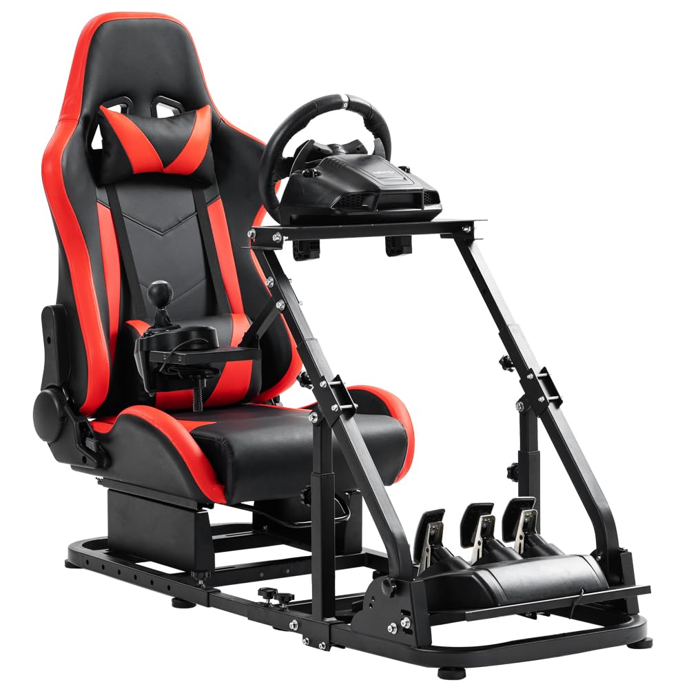 Supllueer Racing Simulator Cockpit Stand with Gaming Seat fit Logitech G923 G920