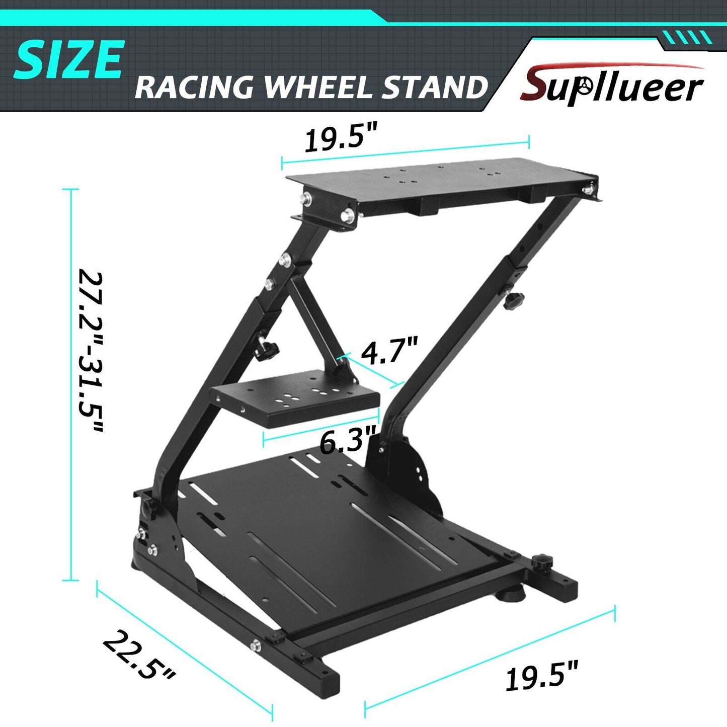 Supllueer Racing Steering Wheel Stand Fits for Logitech G920 G29 G923