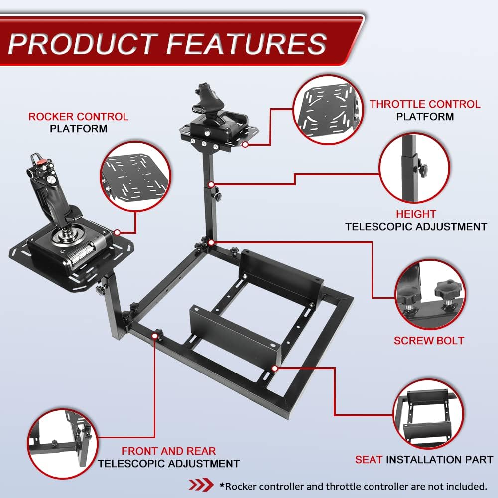 Supllueer Flight Gaming Stand with Seat Bracket Fit Logitech Thrustmaster Saitek