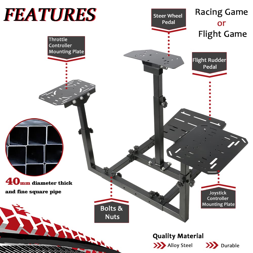 Supllueer Flight Game Mount&Racing Wheel Stand fit Logitech Thrustmaster Saitek