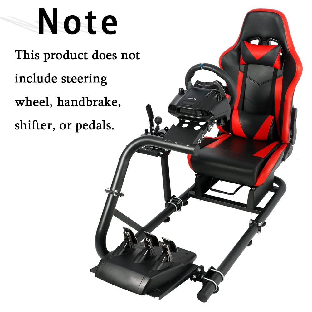 Supllueer Racing Simulatior Cockpit Stand with Red Seat fit for Logitech G920