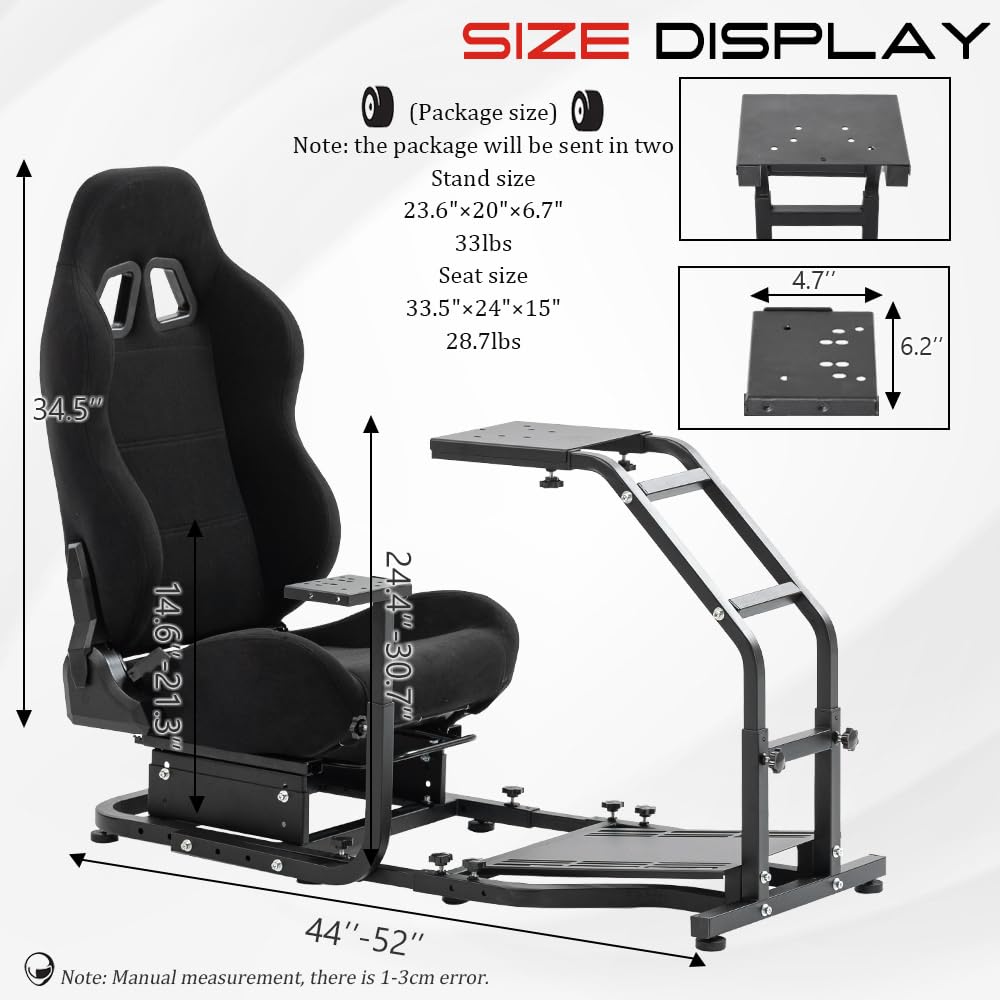 Supllueer Wheel Stand Racing Simulator Cockpit with Seat fit Logitech G29 G920