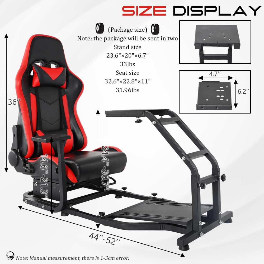 Supllueer Racing Simulator Cockpit Wheel Stand with Seat fit Logitech G29 G920