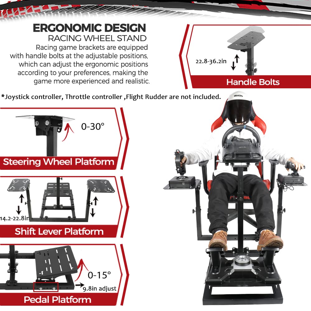 Supllueer Flight Game Mount&Racing Wheel Stand fit Logitech Thrustmaster Saitek