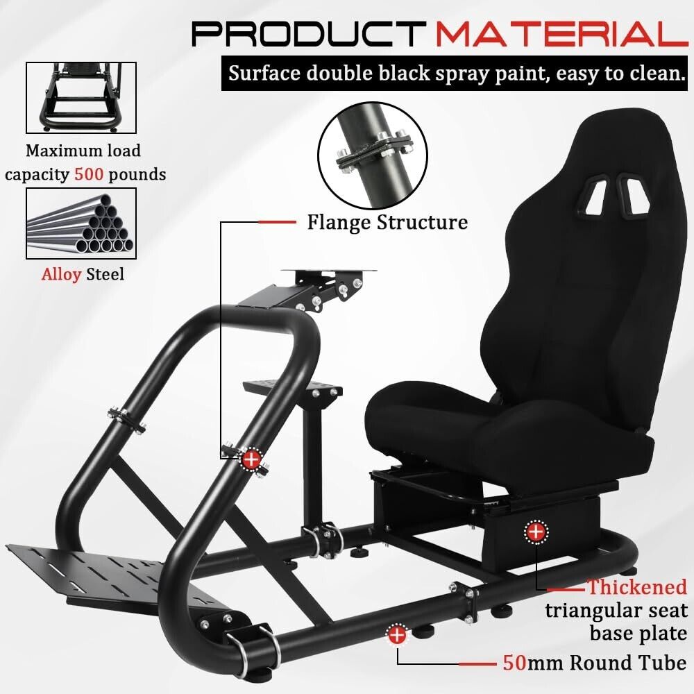 Supllueer Racing Simulation Cockpit Stand with Seat fit for Logitech G29 G923