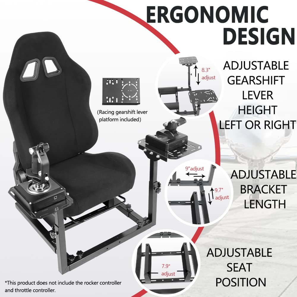 Supllueer Flight Simulation Cockpit with Seat fit Thrustmaster A10C Logitech X56