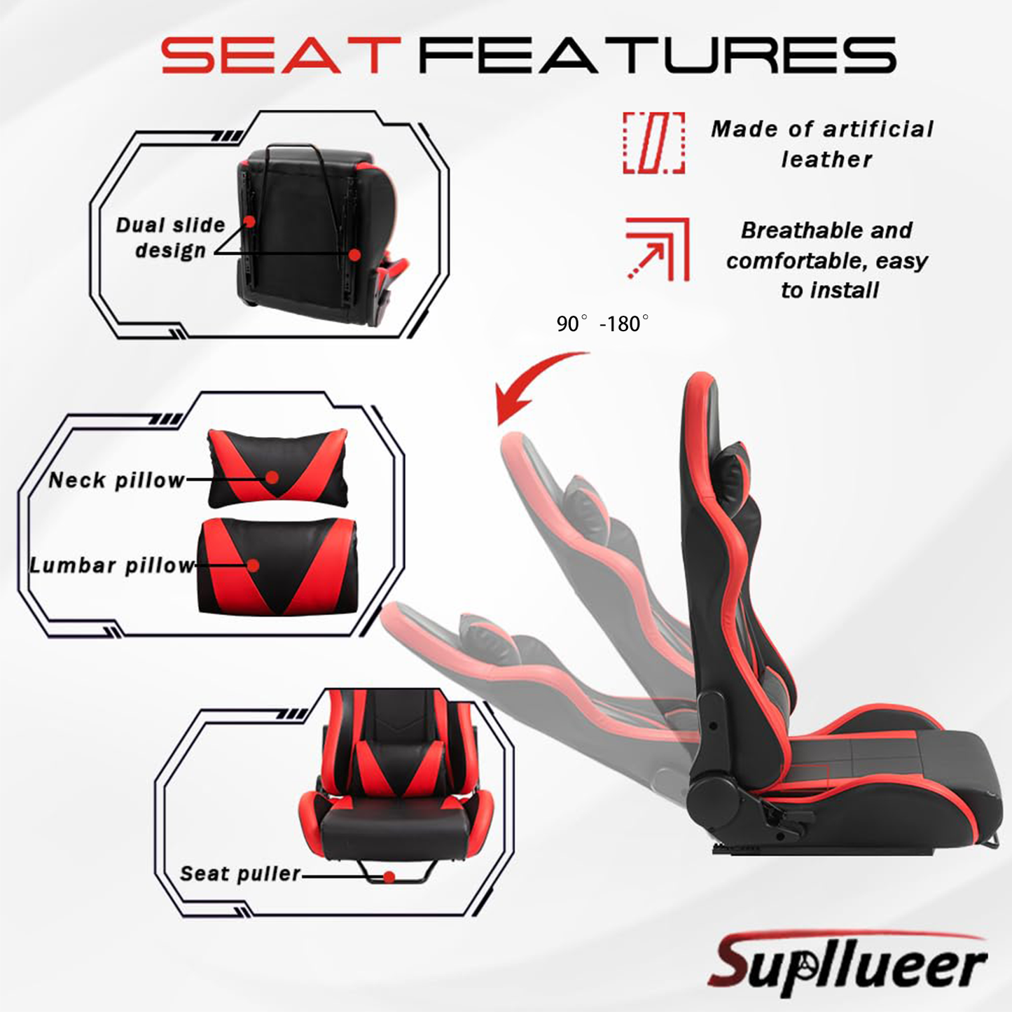 Supllueer Racing Simulator Cockpit Stand with Gaming Seat fit Logitech G923 G920