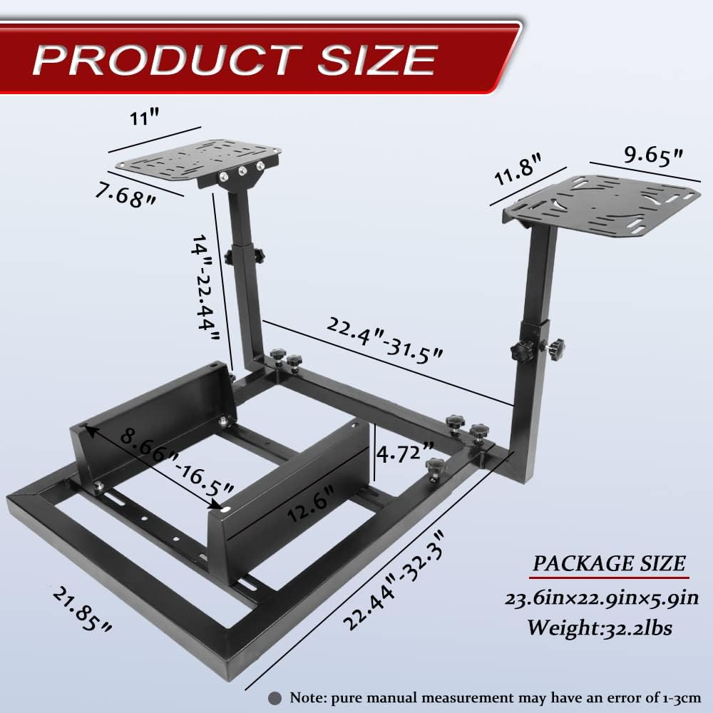 Supllueer Flight Gaming Stand with Seat Bracket Fit Logitech Thrustmaster Saitek