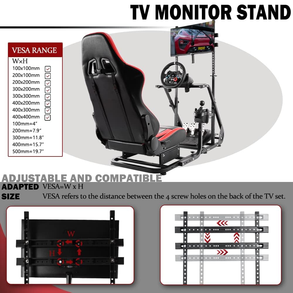 Supllueer Racing Simulator Cockpit Stand or Seat Fit Logitech G923 G29 G920