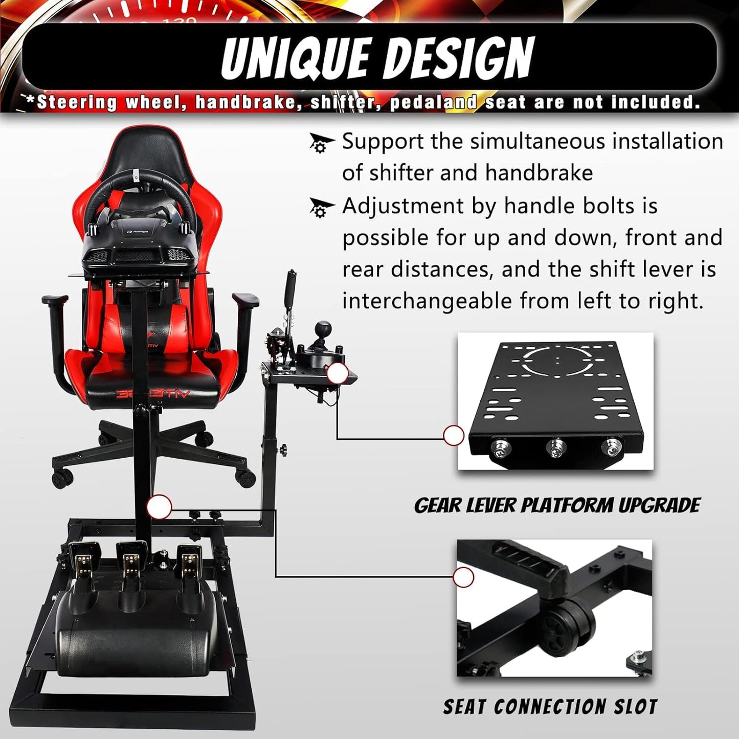 Supllueer Racing Wheel Stand Fit for Logitech G920 G923 G29 Thrustmaster T300RS