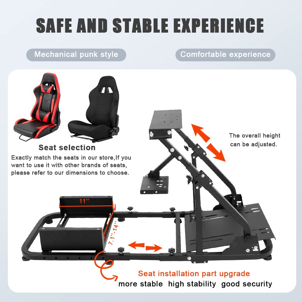 Supllueer G29 Racing Simulator Cockpit Stand Fits Logitech G920 Thrustmaster