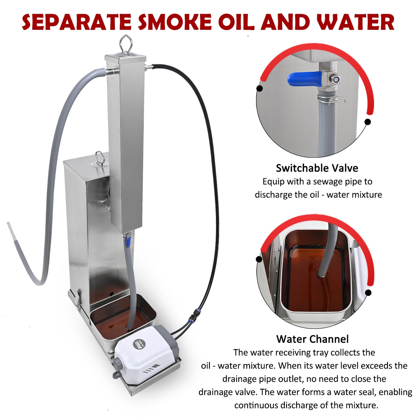 Supllueer Silver Electric Cold Smoke Generator, 10 Hour Long Smoking, Portable BBQ Smoker Accessory for Outdoor Grilling, Meat & Vegetables