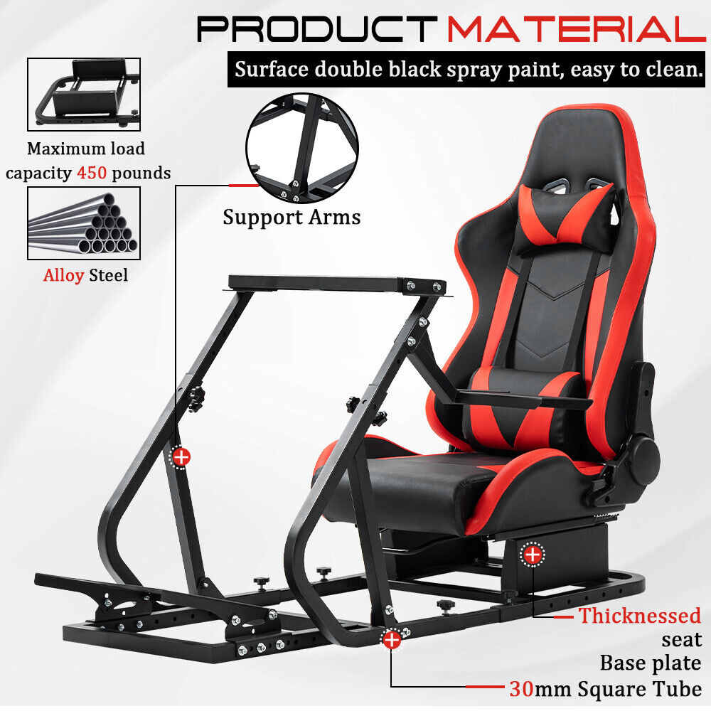 Supllueer Racing Simulator Cockpit Stand With Seat Fit Logitech G29 G920 G923