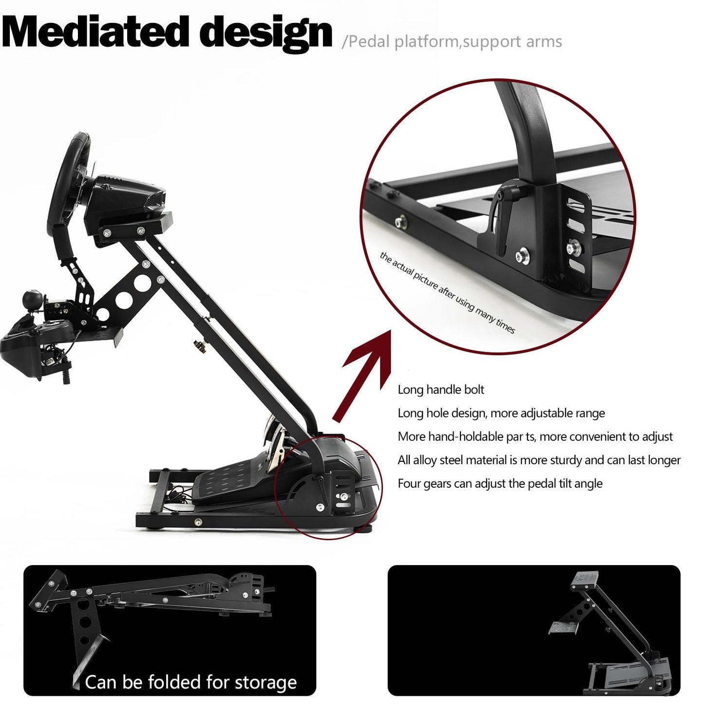 Supllueer Racing Simulator Stand fit Logitech G920 G923 G29 Racing Wheel Stand