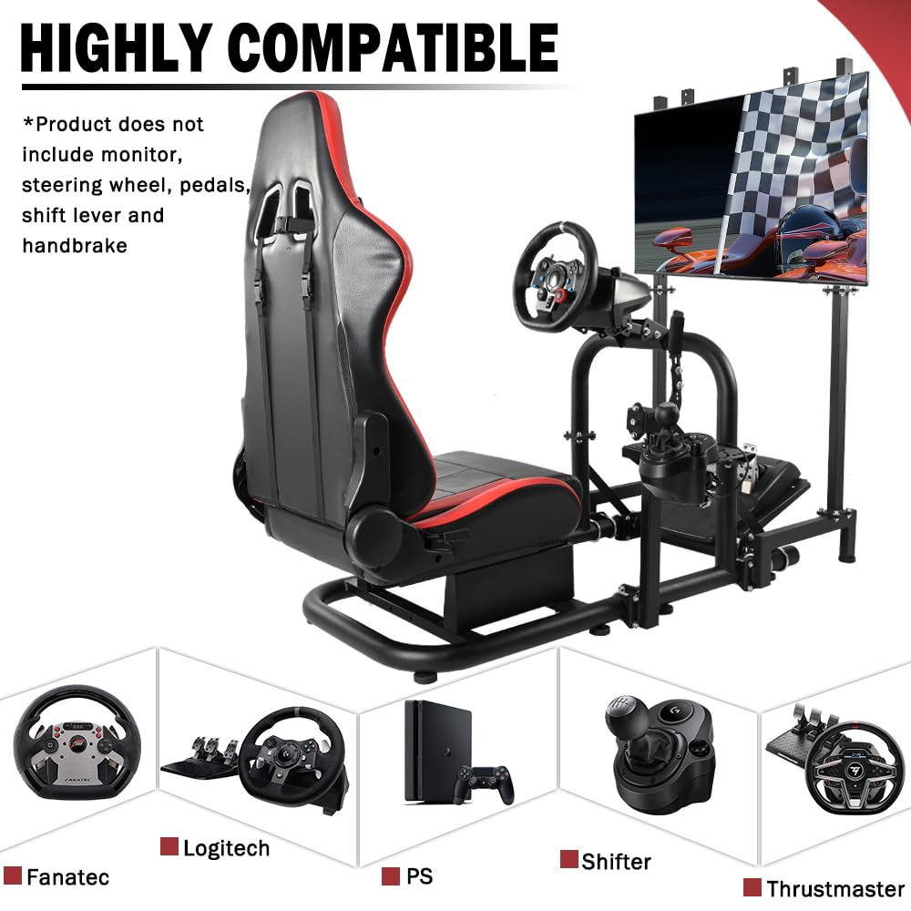 Supllueer Racing Simulator Cockpit Stand or Racing Seat Fit Logitech G920 G923