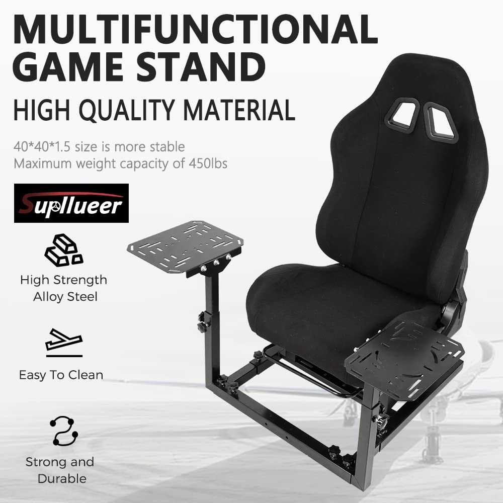 Supllueer Flight Simulation Cockpit with Seat fit Thrustmaster A10C Logitech X56