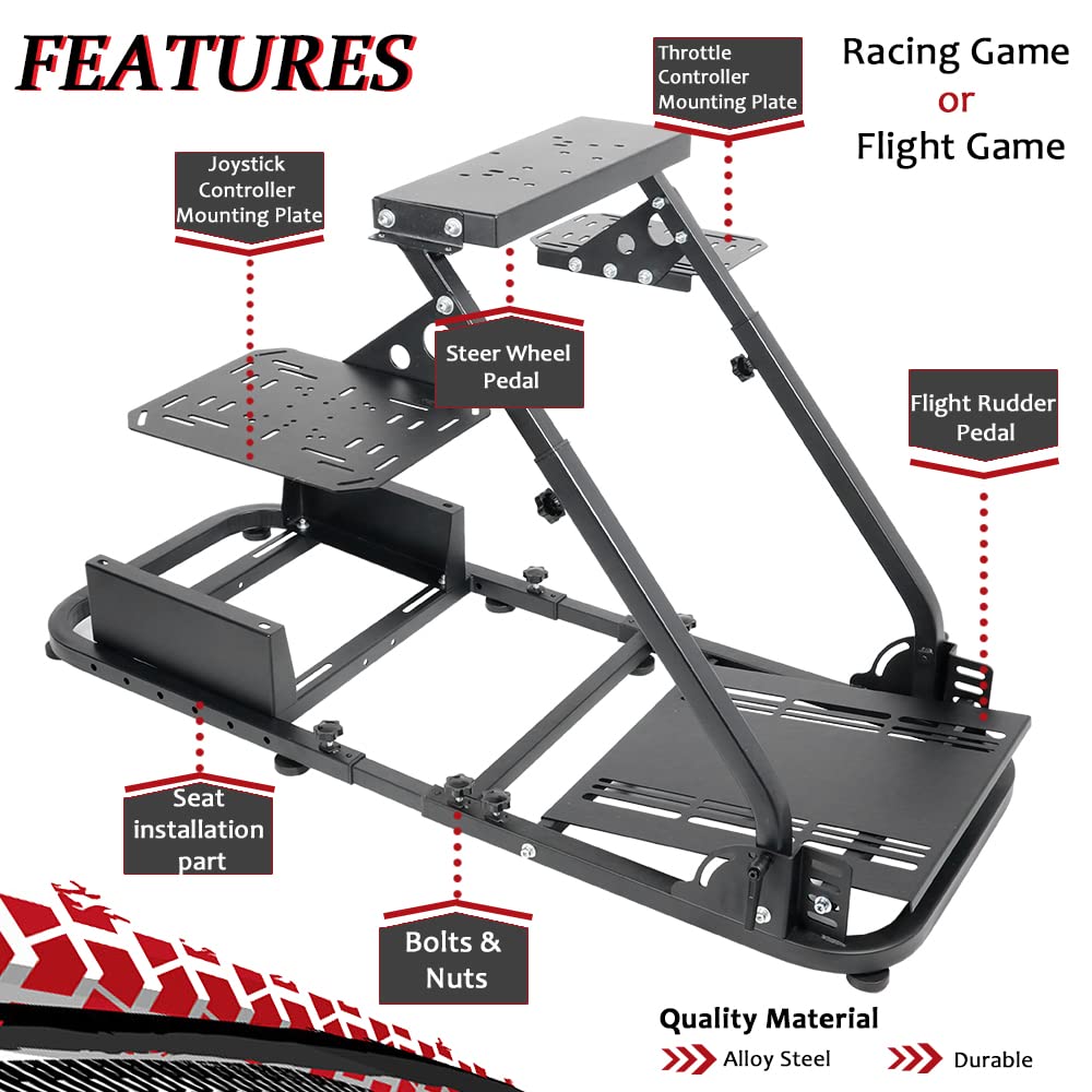 Supllueer Flight and Racing Simulator Stand fit Logitech G29 G920 X52 X56 Saitek