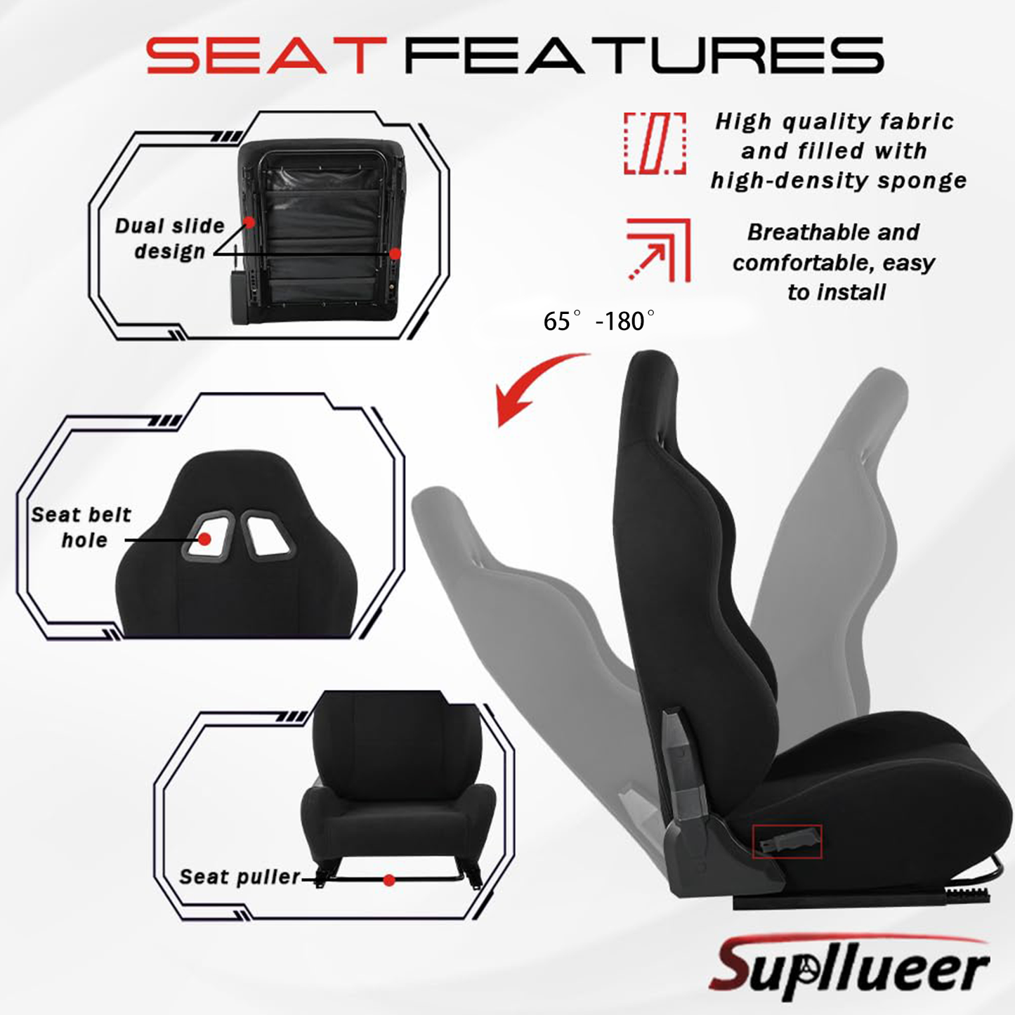 Supllueer Wheel Stand Racing Simulator Cockpit with Seat fit Logitech G29 G920