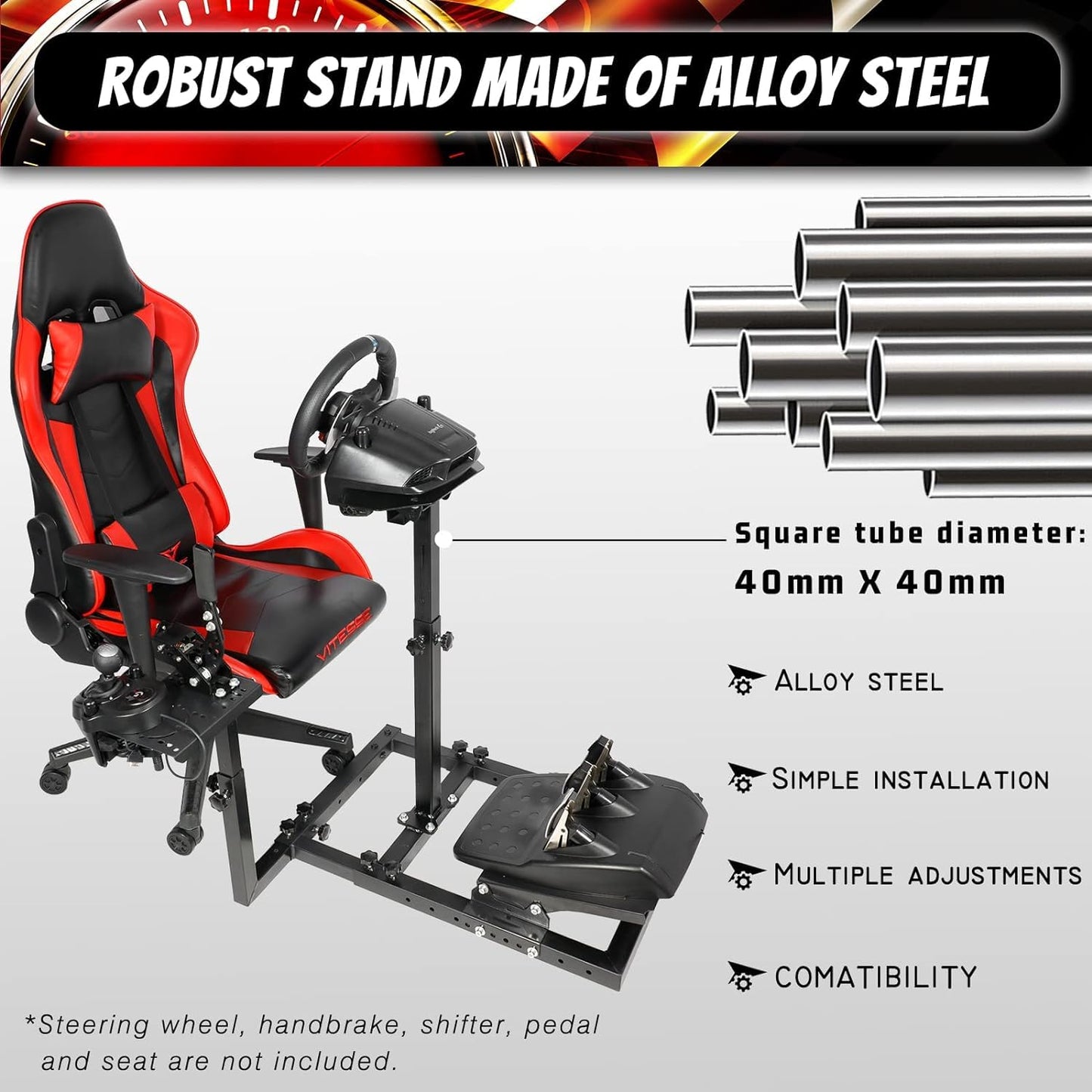 Supllueer Racing Wheel Stand Fit for Logitech G920 G923 G29 Thrustmaster T300RS