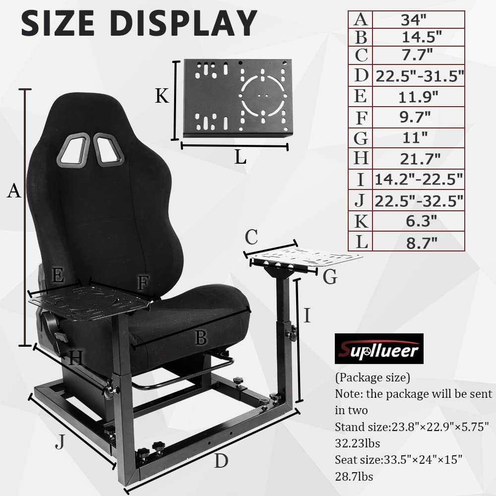 Supllueer Flight Simulation Cockpit with Seat fit Thrustmaster A10C Logitech X56