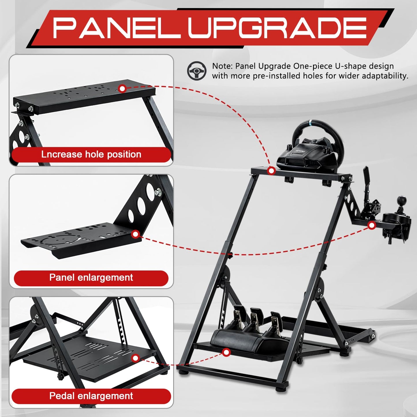 Supllueer X Shape Adjustable Steering Wheel Stand with Fixed Slot Fit for Logitech