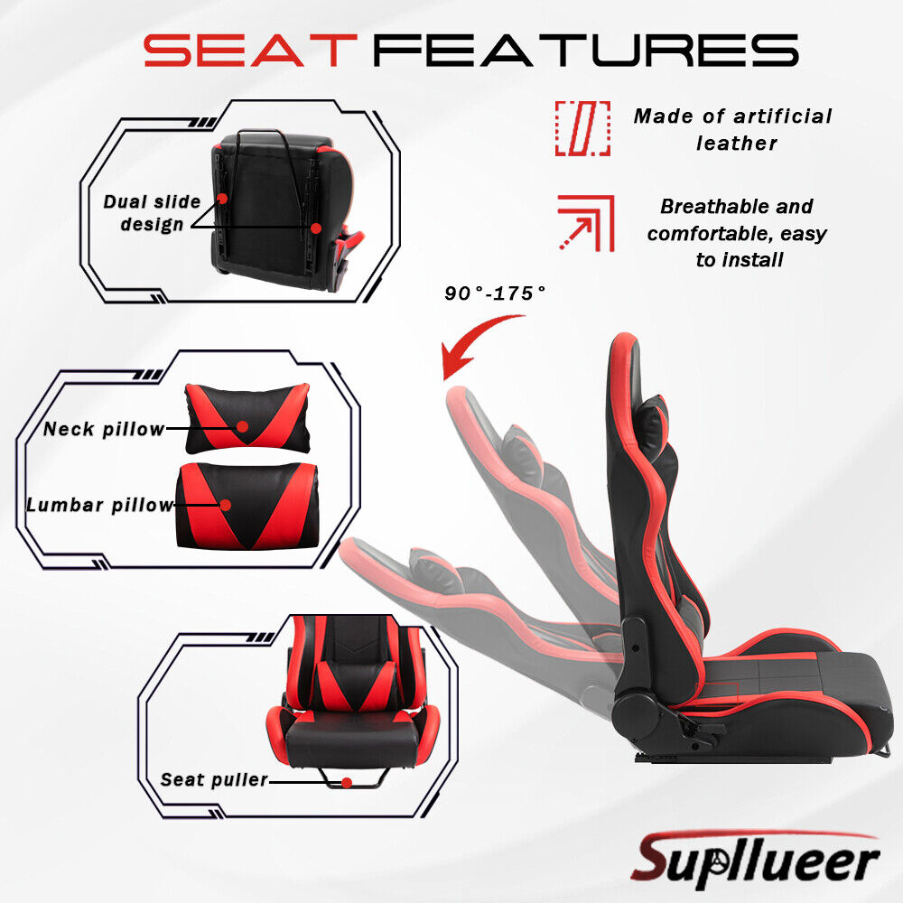 Supllueer Racing Simulator Cockpit Stand With Seat Fit Logitech G29 G920 G923