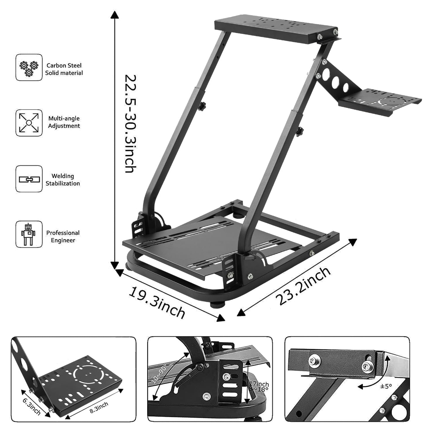 Supllueer Racing Simulator Stand fit Logitech G920 G923 G29 Racing Wheel Stand