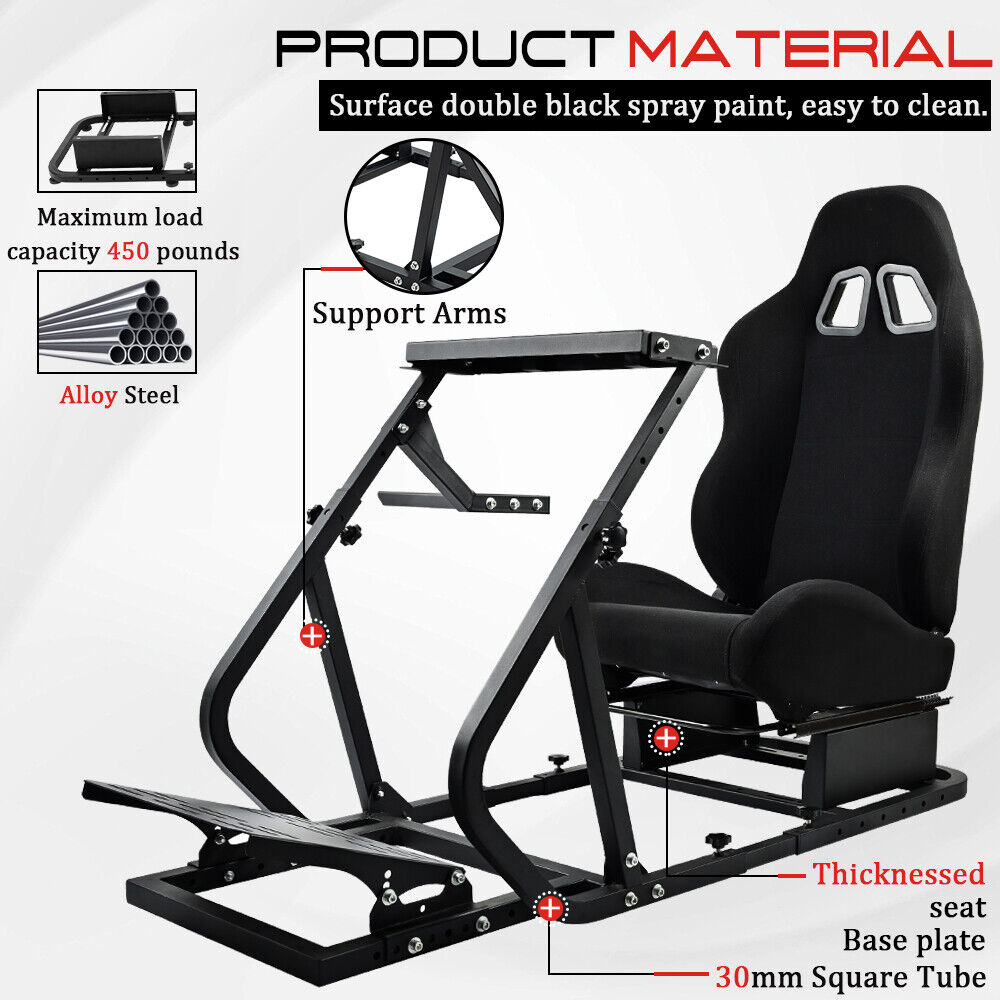 Supllueer Racing Simulator Cockpit Stand with Seat Fit Logitech G29 G920 G923