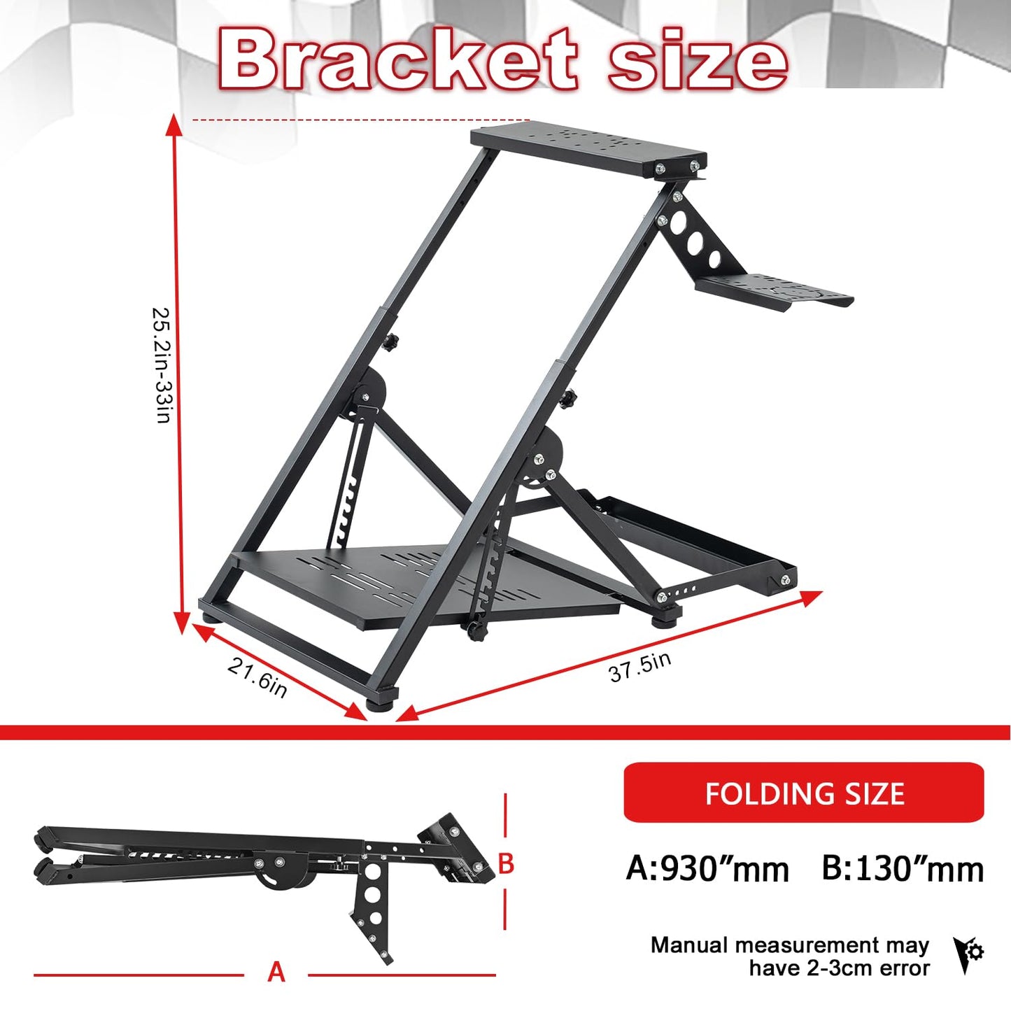 Supllueer X Shape Adjustable Steering Wheel Stand with Fixed Slot Fit for Logitech