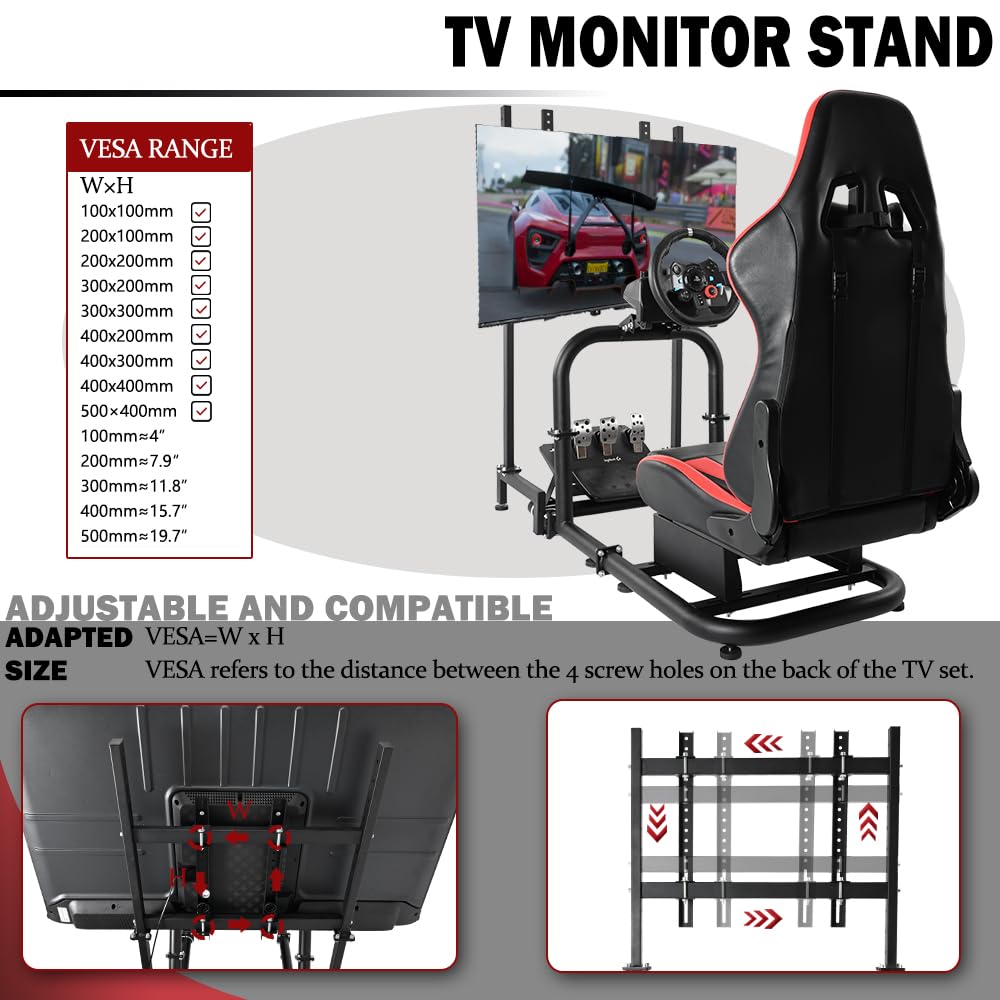 Supllueer Racing Simulator Cockpit Stand or Racing Seat Fit Logitech G920 G923