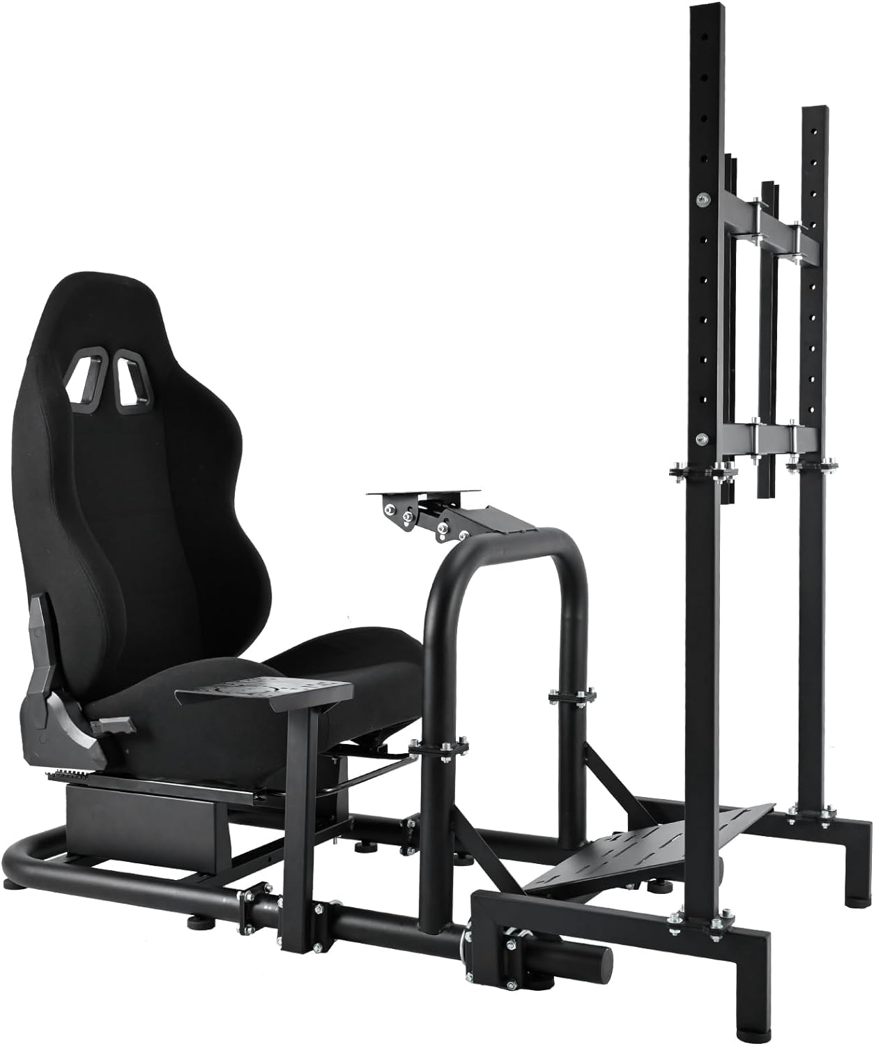 Supllueer Racing Simulator Cockpit with Seat and Monitor Mount Fit Logitech G920 G923