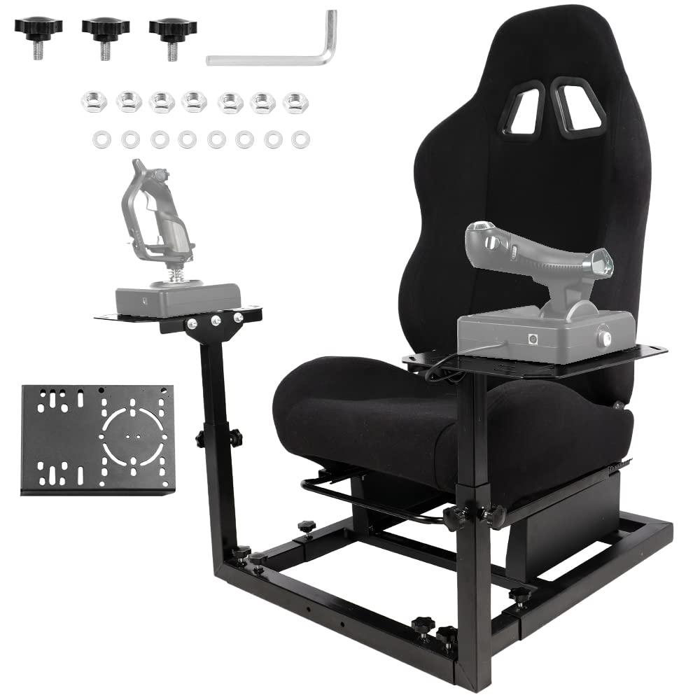 Supllueer Flight Simulation Cockpit with Seat fit Thrustmaster A10C Logitech X56