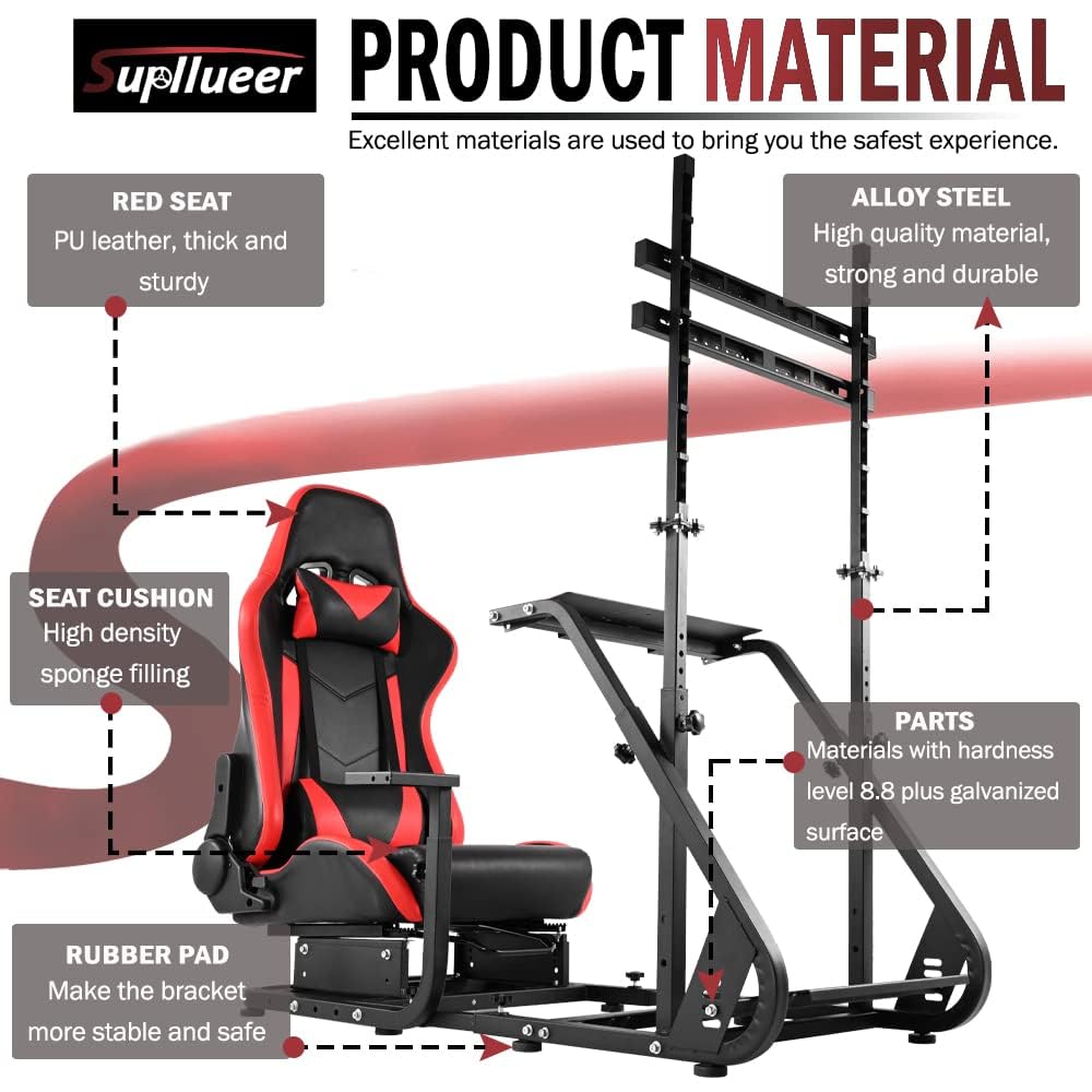 Supllueer Racing Simulator Cockpit Stand or Seat Fit Logitech G923 G29 G920