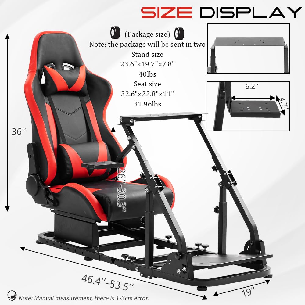 Supllueer Racing Simulator Cockpit Stand with Gaming Seat fit Logitech G923 G920