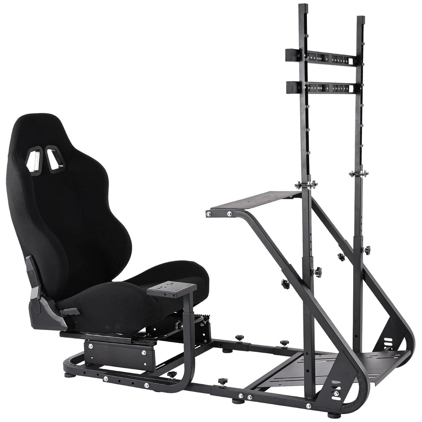 Supllueer G29 Racing Simulator Cockpit Stand with Seat & TV Stand Fit Logitech