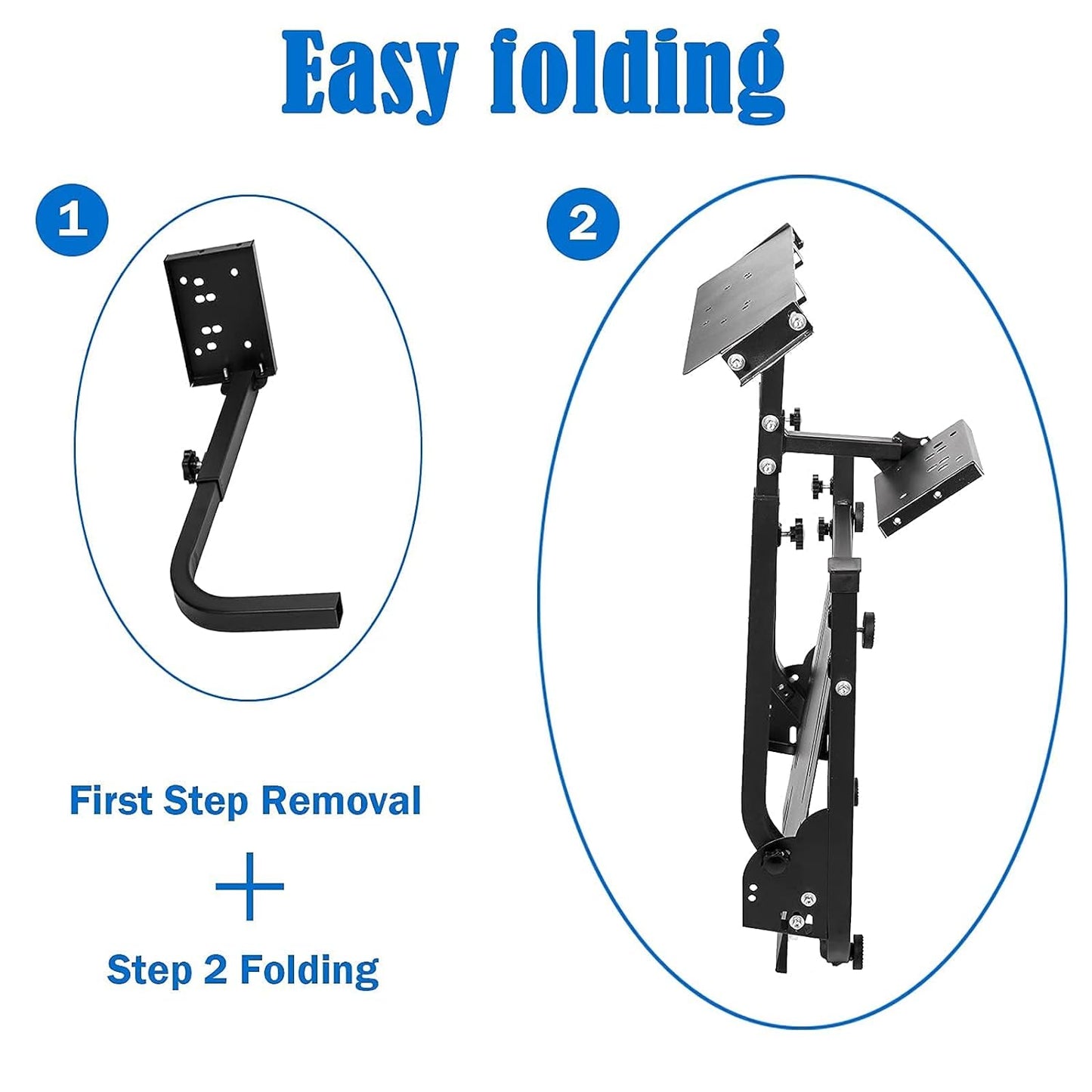 Supllueer Racing Wheel Stand Steering Wheel Stand with 2 Shifter Mount