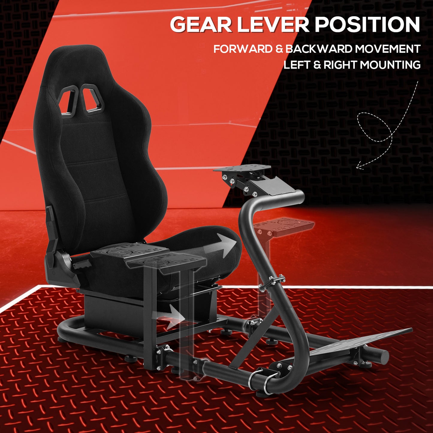 Supllueer Racing Simulator Cockpit Stable Round Tube Single Arm With Black Seat Fits For Logitech Thrustmaster PXN Fanatec.Excluding electronic devices