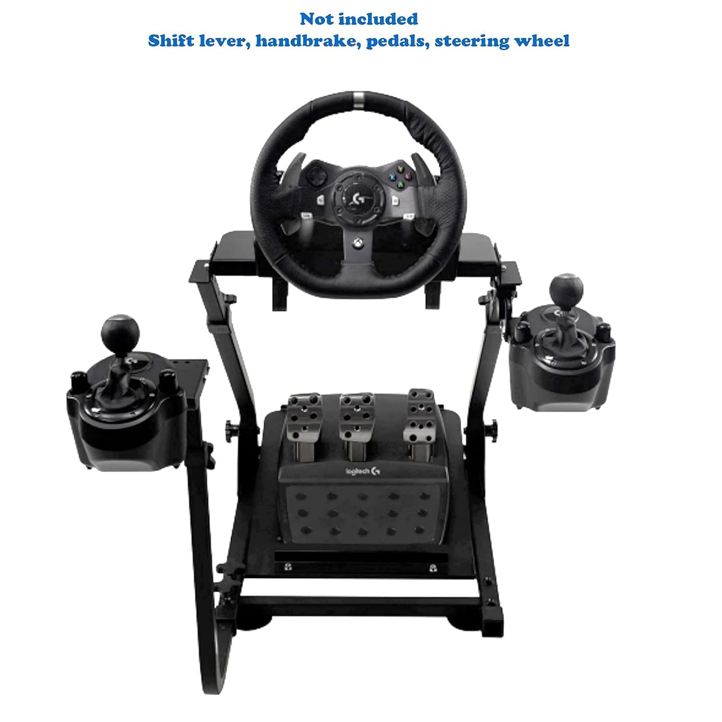 Supllueer Racing Wheel Stand Steering Wheel Stand with 2 Shifter Mount