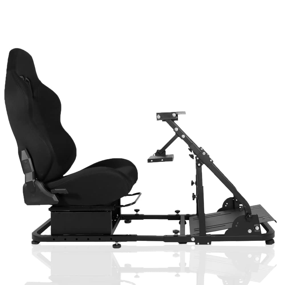 Supllueer G29 Racing Simulator Cockpit with Black Seat Fit Logitech G923 G920