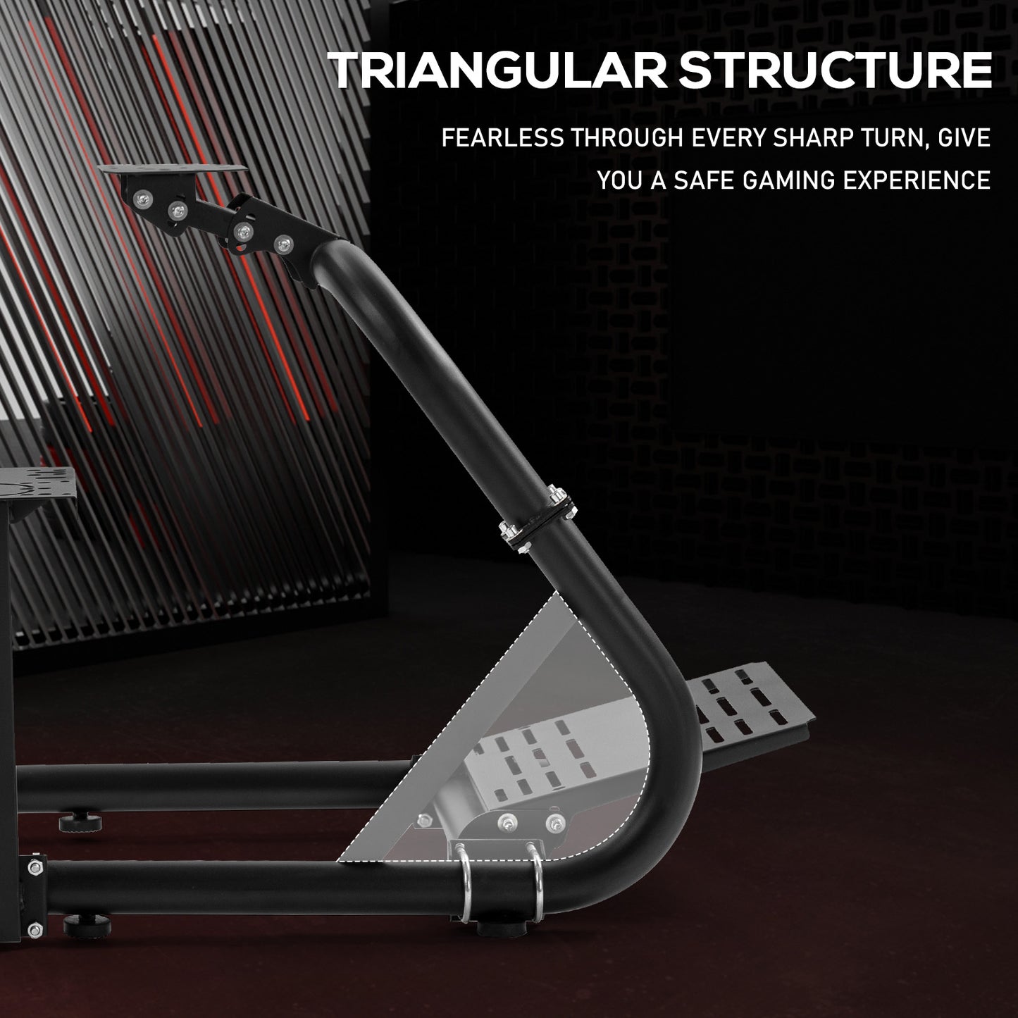 Supllueer Racing Simulator Cockpit Stable Round Tube Single Arm With Black Seat Fits For Logitech Thrustmaster PXN Fanatec.Excluding electronic devices