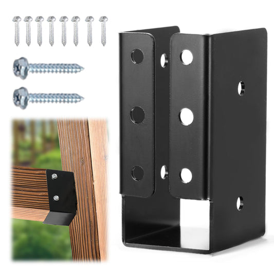 Supllueer 24Pcs Concealed Joist Hangers, 2"x4" Outdoor Concealed-Flange with Screws, Q235B Steel Powder Coated Concealed Mount Light Joist Hangers for 2"x4" Beam, Swing, Handrail, Fence