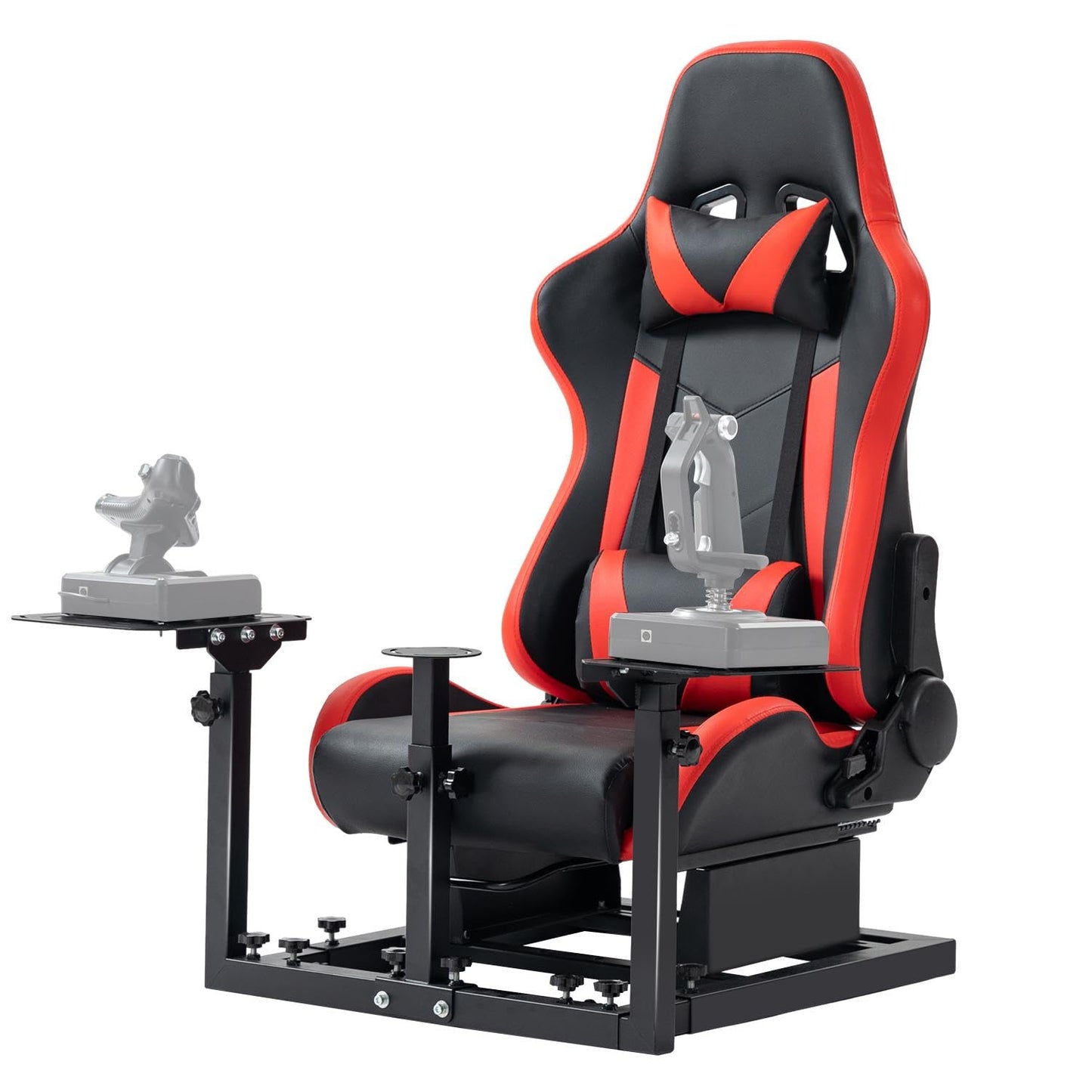 Supllueer Flight Game Red Playseat Cockpit with Double Multiple Shift Lever Compatible with Logitech, Thrustmaster,Hotas Warthog, Flight Sim Stand, Throttle Joystick Keyboard Not Included