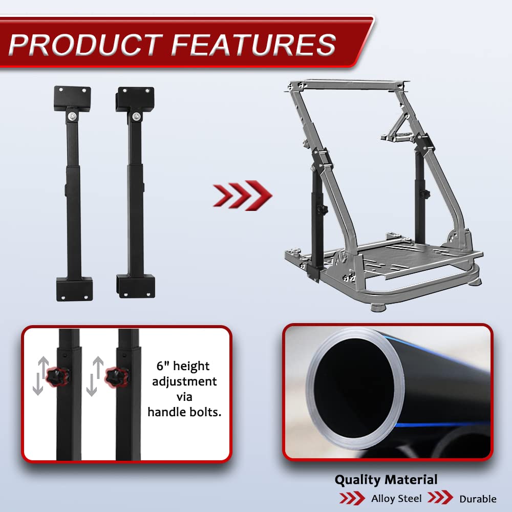 Supllueer Racing Simulation Game Stand Support Arm Reinforcement Accessory, Exactly Matches Some of Our Store's Racing Game Brackets, Including Mounting Bolts, no Stand
