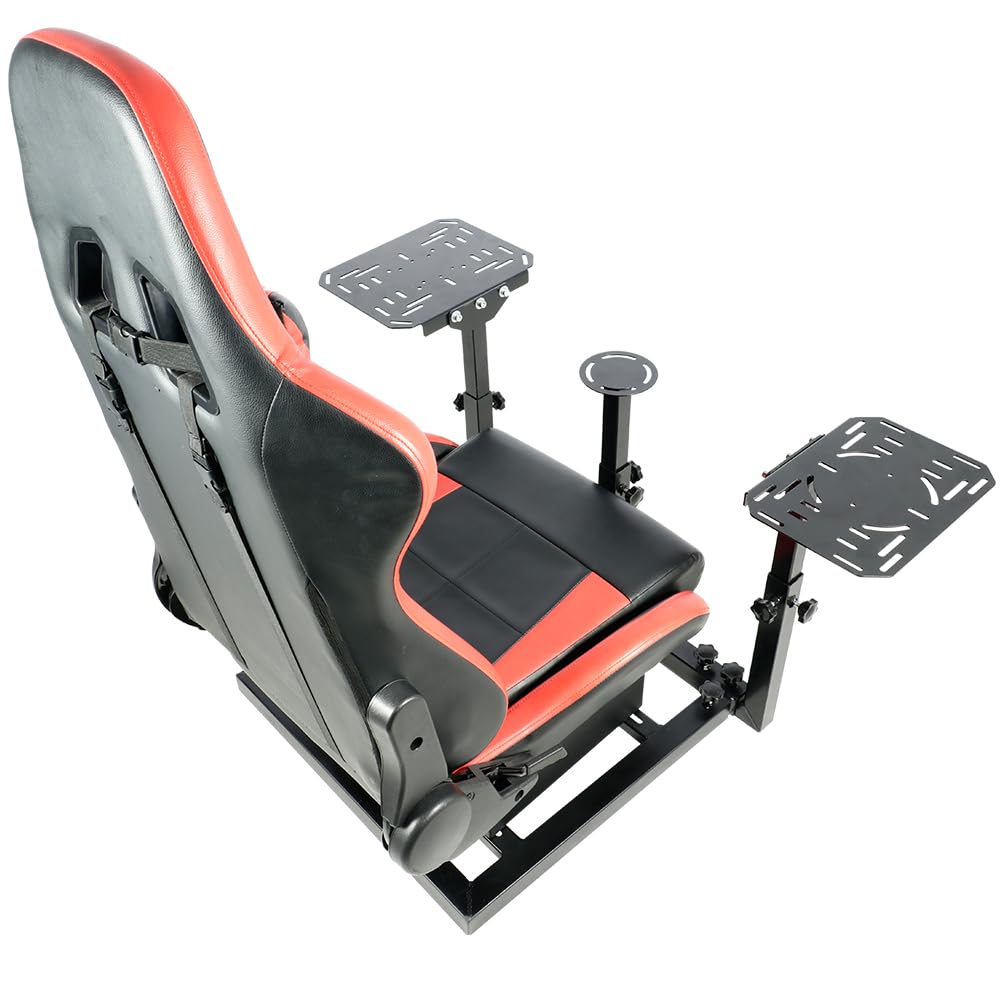 Supllueer Flight Game Red Playseat Cockpit with Double Multiple Shift Lever Compatible with Logitech, Thrustmaster,Hotas Warthog, Flight Sim Stand, Throttle Joystick Keyboard Not Included