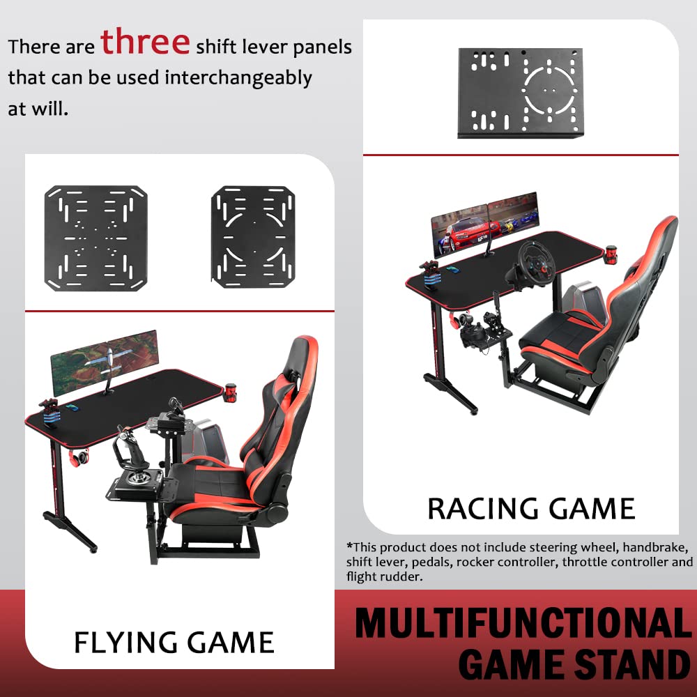 Supllueer Flight Game Red Playseat Cockpit with Double Multiple Shift Lever Compatible with Logitech, Thrustmaster,Hotas Warthog, Flight Sim Stand, Throttle Joystick Keyboard Not Included