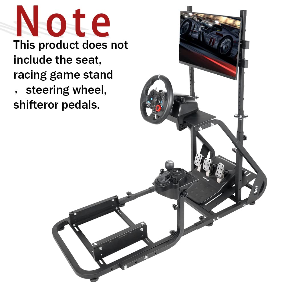 Supllueer Racing Simulator Cockpit Stand Display Frame fit for Logitech Thrustmaster,Fanatec, G25 G27 G29 G920 G923, Adjustable Monitor Bracket for Racing Cockpit Frame Without TV Seat Cockpit Stand