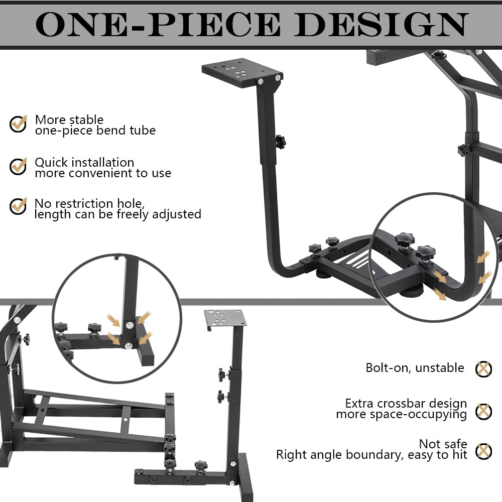 Supllueer Racing Wheel Stand Adjustable Fit for Logitech G25 G27 G29 G920 G923,Thrustmaster T300RS TX F458 T128 T248, Racing Simulator Cockpit, Steering Wheel Pedal Shifter Not Included