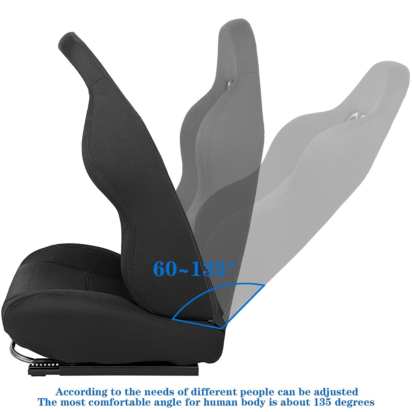 Supllueer Racing Bracket Seat Simulator Seat with Double Locking Slides Gaming Racing Seat Adjustable Fits Most Racing Wheel Stands(No Steering Wheel Stand)