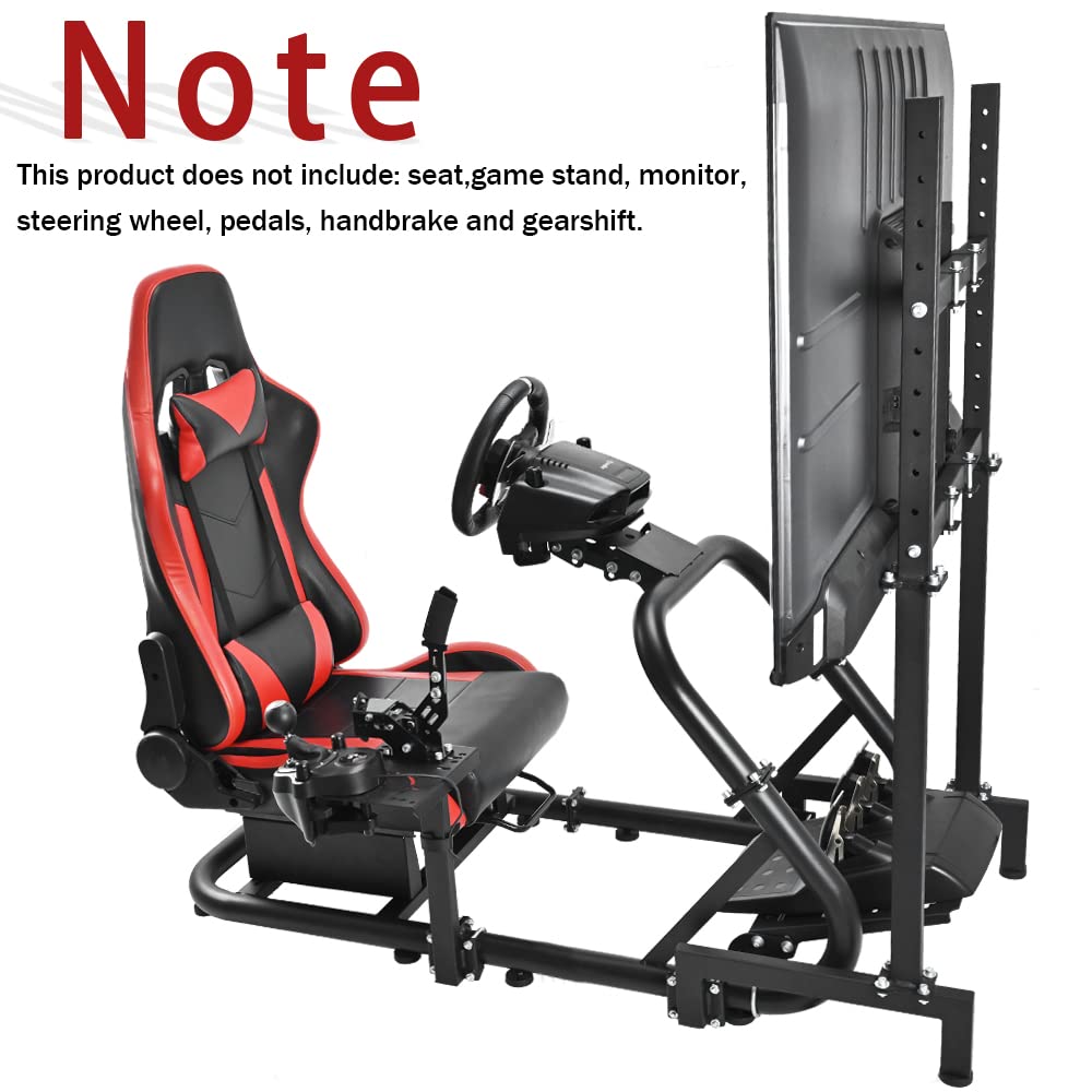 Supllueer Racing Simulator Display Bracket Monitor Stand Suitable for Large Round Tube Sim Racing Cockpit Stand, Support 24-60 Inch TV, No Screen Monitor Racing Stand Seat